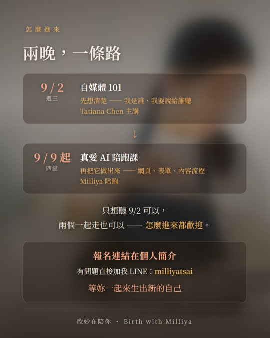 兩晚，一條路 ・ 9/2 想清楚，9/9 做出來